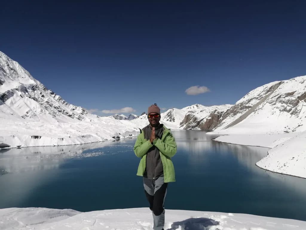 Man on tilicho lake