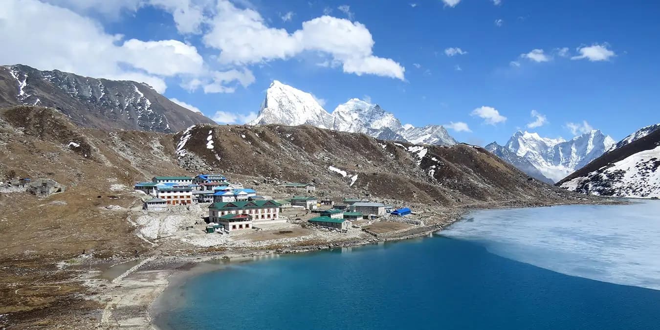 view from gokyo lake trek
