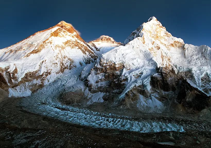sun set view of renjo la pass trek