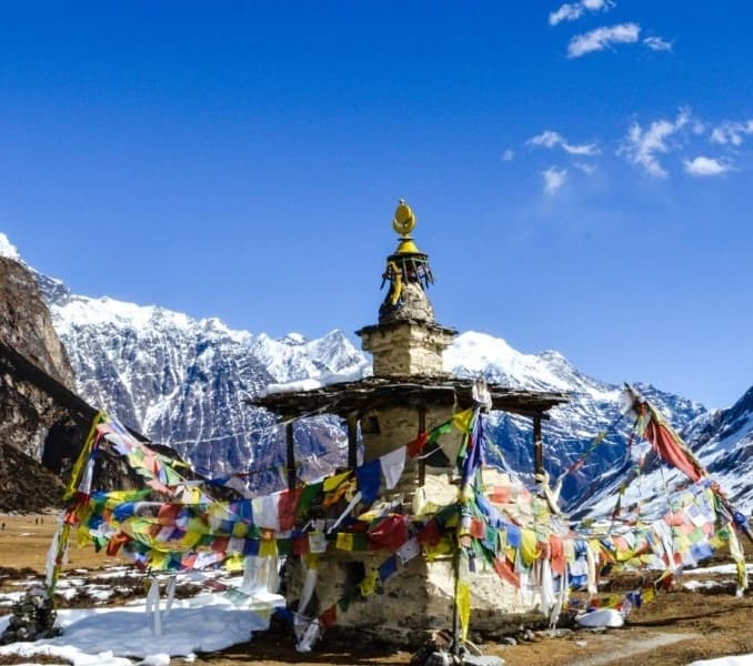 good view of moutain on the way to tsum valley trek